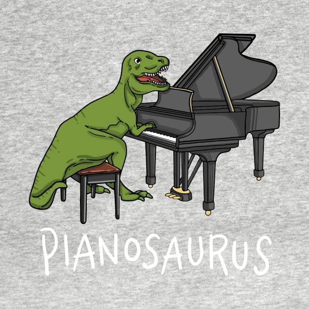 Pianosaurus - Funny Dino Shirt by Nowhereman78